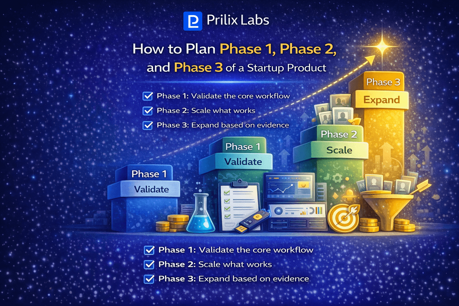 How to Plan Phase 1, Phase 2, and Phase 3 of a Startup Product